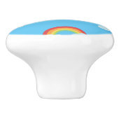 Cute Rainbow met Clouds Pattern Keramische Knop (Zijkant)