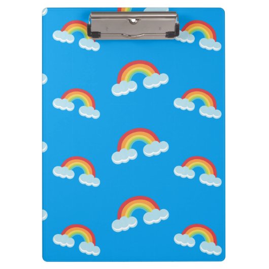 Cute Rainbow met Clouds Pattern Klembord (Voorkant)