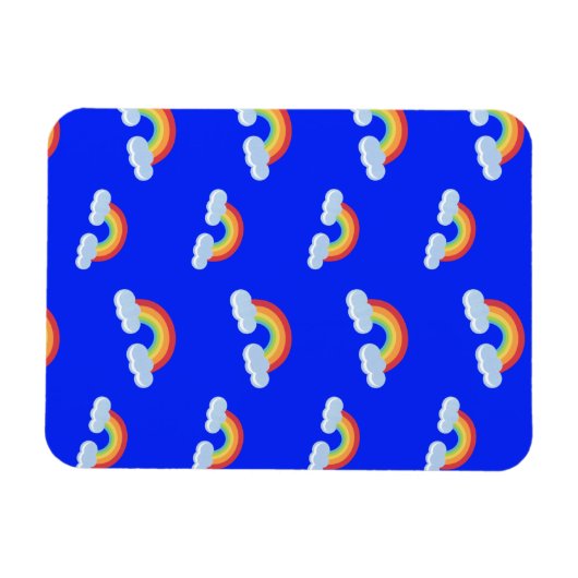 Cute Rainbow met Clouds Pattern Magneet (Horizontaal)