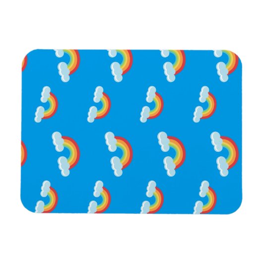 Cute Rainbow met Clouds Pattern Magneet (Horizontaal)