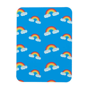 Cute Rainbow met Clouds Pattern Magneet