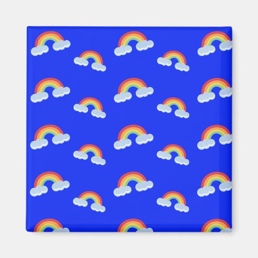 Cute Rainbow met Clouds Pattern Magneet (Voorkant)