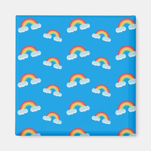 Cute Rainbow met Clouds Pattern Magneet (Voorkant)