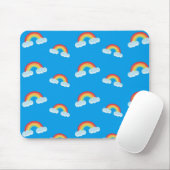 Cute Rainbow met Clouds Pattern Muismat (Met muis)
