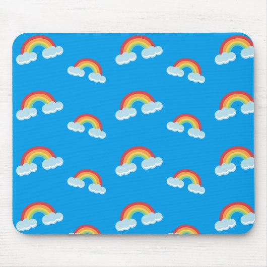 Cute Rainbow met Clouds Pattern Muismat (Voorkant)