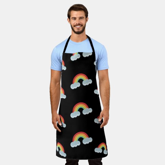 Cute Rainbow met Clouds Pattern Schort (Gedragen)