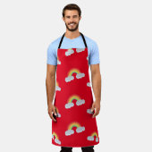 Cute Rainbow met Clouds Pattern Schort (Gedragen)
