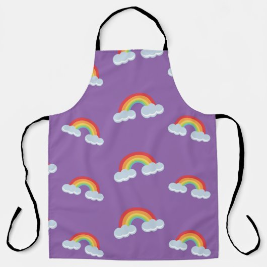 Cute Rainbow met Clouds Pattern Schort (Voorkant)