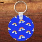 Cute Rainbow met Clouds Pattern Sleutelhanger (Voorkant)