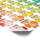 Cute Rainbow Owl Pattern. Foto Afdruk (Hoek)