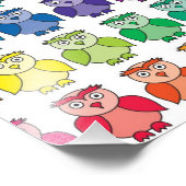 Cute Rainbow Owl Pattern Foto Afdruk (Hoek)