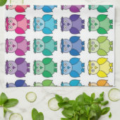 Cute Rainbow Owl Pattern Theedoek (Gevouwen)