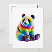 Cute Rainbow Panda Briefkaart (Voorkant / Achterkant)