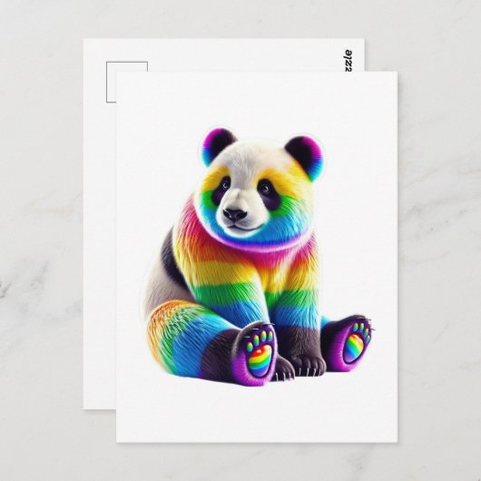 Cute Rainbow Panda Briefkaart (Voorkant / Achterkant)