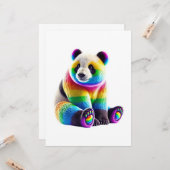 Cute Rainbow Panda Kaart (Voorkant / Achterkant in situ)