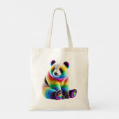 Cute Rainbow Panda Tote Bag (Achterkant)