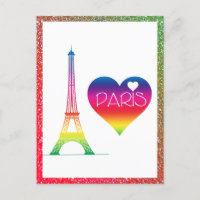 Cute Rainbow Paris Heart Eiffel Tower