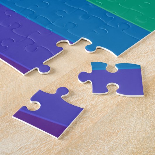 Cute Rainbow Pattern White Unicorn Personalized Legpuzzel (Zijkant)