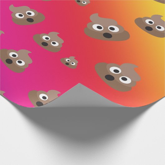 Cute Rainbow Poop Emoji Pattern Cadeaupapier (Hoek)