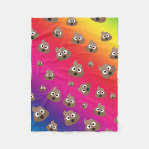 Cute Rainbow Poop Emoji Pattern Fleece Deken