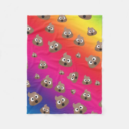 Cute Rainbow Poop Emoji Pattern Fleece Deken (Voorkant)