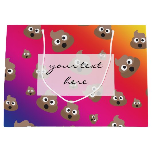Cute Rainbow Poop Emoji Pattern Large Cadeautasje (Voorkant)