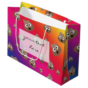 Cute Rainbow Poop Emoji Pattern Large Cadeautasje