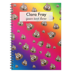 Cute Rainbow Poop Emoji Pattern Notitieboek