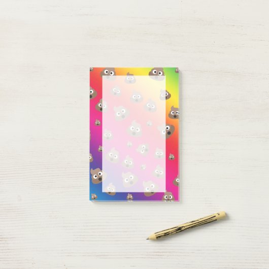 Cute Rainbow Poop Emoji Pattern Post-it® Notes (Op bureau)