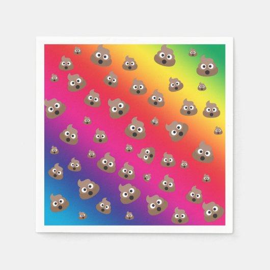 Cute Rainbow Poop Emoji Pattern Servetten (Voorkant)