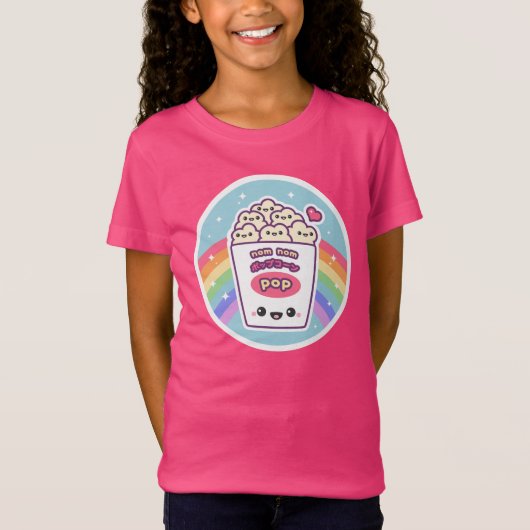 Cute Rainbow Popcorn T-shirt (Voorkant)