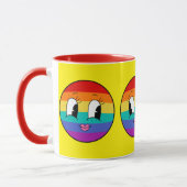 Cute Rainbow Pride face Mug - LGBTQ coloré (Gauche)
