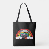 Cute Rainbow Pug Draagtas (Achterkant)