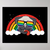Cute Rainbow Pug Poster (Voorkant)
