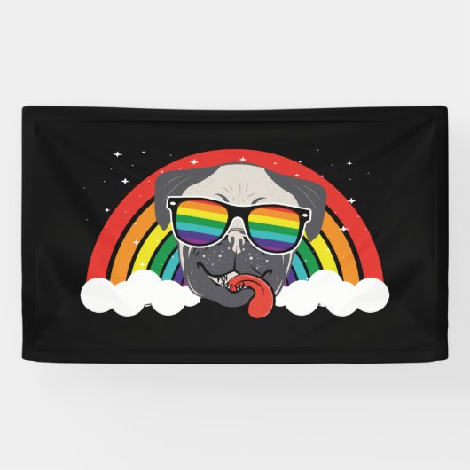 Cute Rainbow Pug Spandoek (Horizontaal)