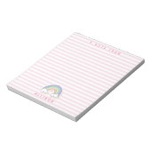 Cute Rainbow - Roze gestripte meisjes Notitieblok (Gedraaid)