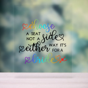 Cute Rainbow-script kiezen een zetel voor lesbienn Acryl Bord