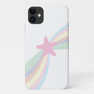 Cute Rainbow Shooting Star White iPhone 11 Hoesje