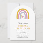 Cute Rainbow simple invitation 1er anniversaire (Devant)