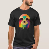 Cute Rainbow Sloth T-shirt (Voorkant)