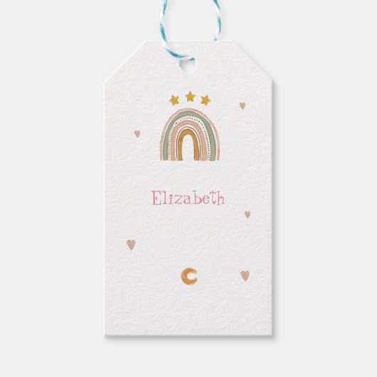 Cute Rainbow Stars Hearts Cadeaulabel (Voorkant)