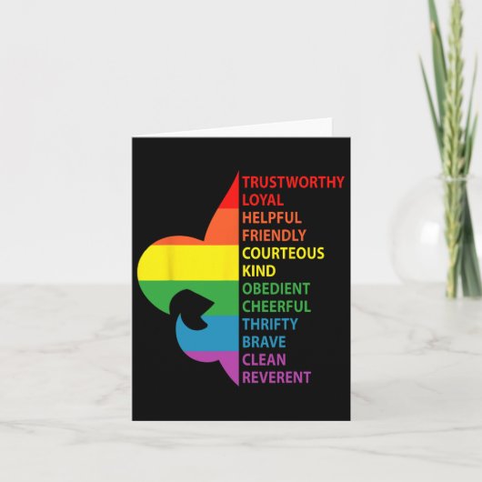 Cute Rainbow Style Scouting Law Kaart (Voorkant)