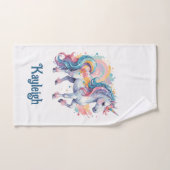 Cute Rainbow Unicorn (Serviette à main)