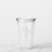 Cute Rainbow Unicorn Acryl Drinkbeker (Achterkant)