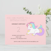 Cute Rainbow Unicorn Anniversaire Fête Invitation (Debout devant)