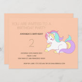 Cute Rainbow Unicorn Anniversaire Fête Invitation (Devant / Derrière)
