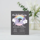 Cute Rainbow Unicorn Anniversaire Fête Invitation (Debout devant)