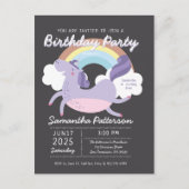Cute Rainbow Unicorn Anniversaire Fête Invitation (Devant)