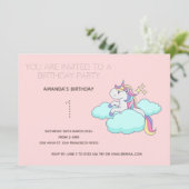 Cute Rainbow Unicorn Anniversaire Fête Invitation (Debout devant)