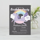Cute Rainbow Unicorn Anniversaire Fête Invitation (Debout devant)
